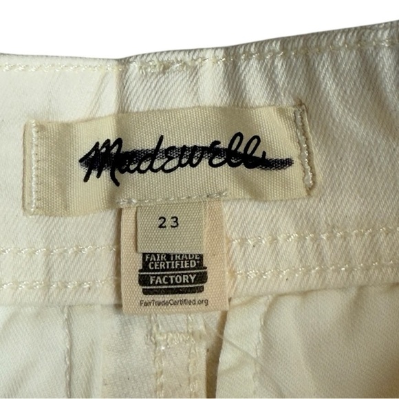 Madewell Tapered Denim Trousers Vintage Ivory Relaxed High Waist US 23 NWT - Picture 11 of 14